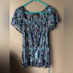 Blue Paisley Women's Top by Apt. 9. Sheer. XL